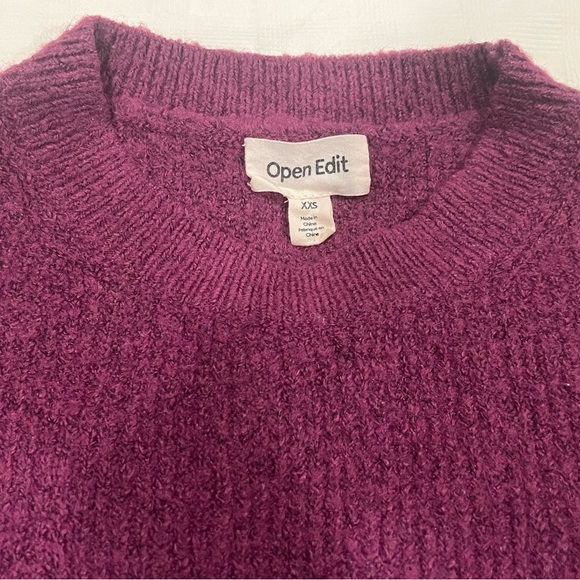 Open Edit Crewneck Roomy Soft Purple Sweater - Picture 3 of 7